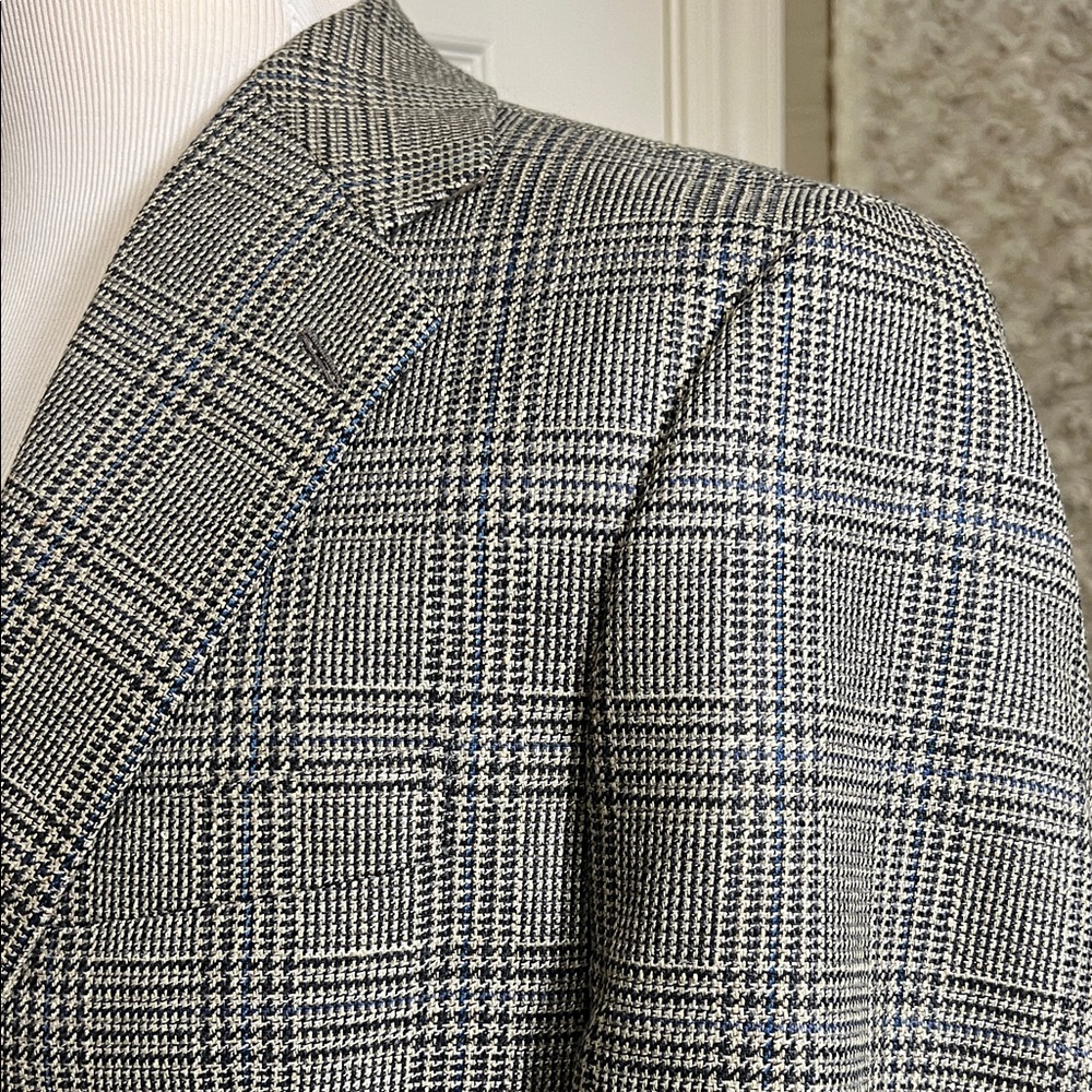 Ralph Lauren Men's Glen Plaid Silk & Wool Blazer Sz 39R